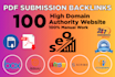 do pdf or article submission manually on top 100 sites