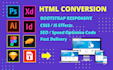 convert figma, to html, psd to html, css responsive bootstrap5