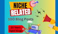provide 100 niche related blog posts
