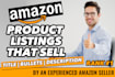 do amazon listing optimization write SEO product description