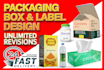 do modern product packaging box and label design