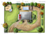 draw landscape sketch, colored site plan, custom map illustration
