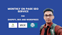 complete on page SEO shopify, wix, bigcommerce and wordpress