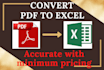 do PDF to excel conversion
