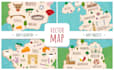 draw custom travel illustrated vector map design