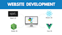 develop a website using react js, next js, vue js and node js