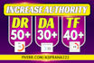 increase da DR and tf of your website
