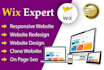 design and redesign wix website