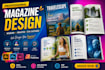design a professional magazine layout, editorial or booklet for print