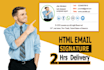 design clickable html email signature, html email template