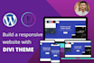 design divi wordpress website with divi theme, in 24hours
