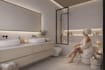 design modern minimalist 3d bathroom render