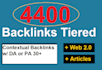 build 4400 ultra SEO contextual backlinks tiered