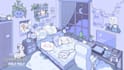 draw cute lofi background, animation possible