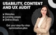 do website usability audit, content review, and UX analysis