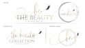 design signature cosmetics makeup and eyelash beauty logo
