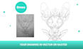 draw your sketch in digital version raster or vector