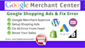 fix merchant misrepresentation issues, set and manage google shopping ads