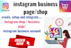 create, setup and integrate instagram business page and shop