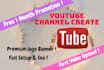 do professional youtube channel, logo, art with seo