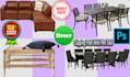 do furniture background remove by clipping with pen tool