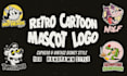 design a professional retro mascot logo in cuphead style