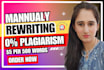 rewrite content manually into plagiarism free article