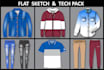 do technical flat sketch and fashion tech pack