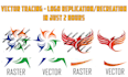 recreate, replicate, modify and copy logo in 1 or 2 hours