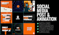 design awesome insta grid, facebook posts and animation