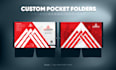 design custom pocket folders with card slits, print ready