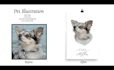 draw vector pet illustration with name and date