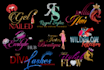 do 3 beautiful  feminine  glitter luxury  logo