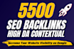 build 5000 da high quality backlinks  for google ranking