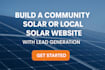 build a community solar or local solar website  with lead generation