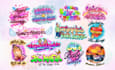 do 80s 90s airbrush graffiti design for logo and merchandise