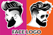 design minimal face logo face silhouette