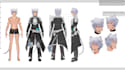 draw cool character sheet and design concept in anime style
