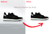 background remove retouching natural shadow or reflection