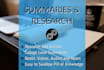 summarize college level books, research and notes