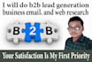 do b2b lead generation business email list and web research