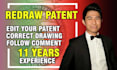 redraw patent drawing as per uspto fast