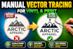 redraw or vector trace any image for vinyl cutter, decal, and laser cut