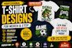 create bulk t shirt designs for etsy, pod and merch