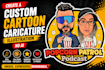 create a custom cartoon caricature illustration no ai