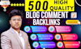 do 500 unique domain manual blog comment backlinks with high da