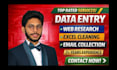 do data entry, web research, web scraping, b2b  lead generation and PDF to excel