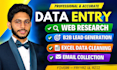 do data entry, web research, web scraping, b2b  lead generation and PDF to excel