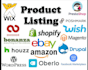 list your items on amazon ebay etsy ecrater shopify  wordpress