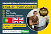 proofread and rewrite any document in portuguese or english